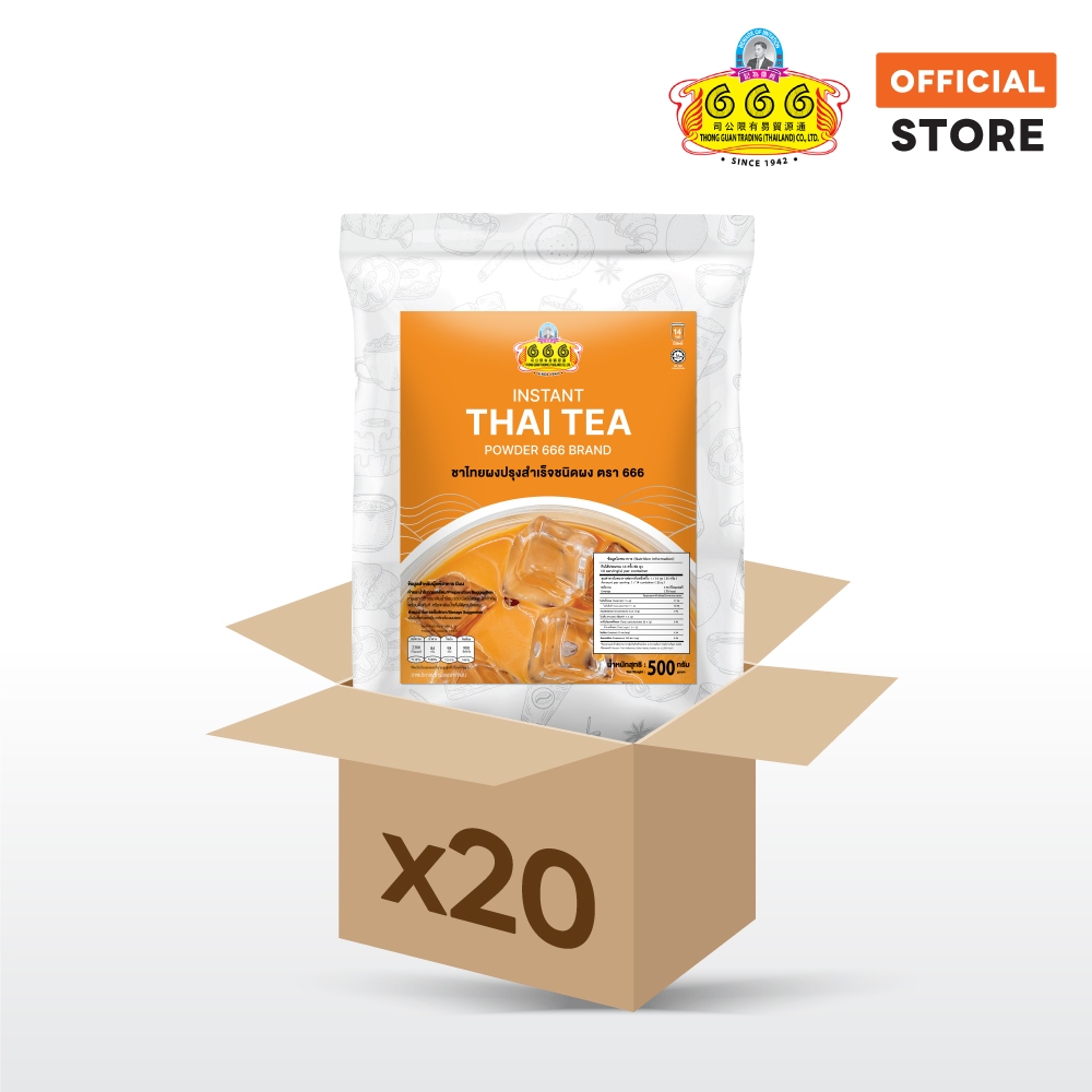 (ยกลัง)ชาไทยผงปรุงสำเร็จชนิดผง 500 กรัม ตรา (666 Instant Thai Tea Powder 500g 666 Brand)