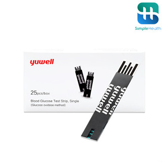 Simple Healthcare แผ่นตรวจน้ำตาล 25ชิ้น แถบตรวจน้ำตาลในเลือด…
