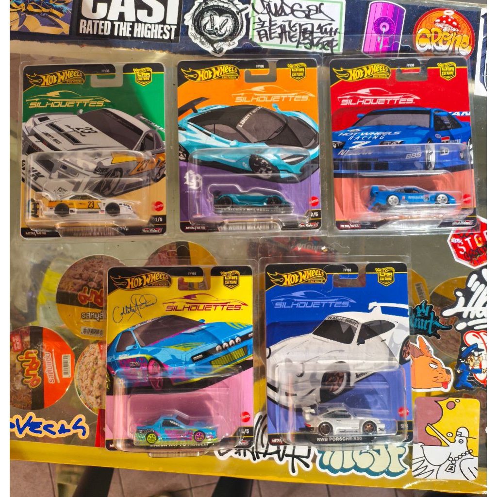 Set/5คัน Hot Wheels Silhouettes LB-E34,LB-WORK McLAREN 720S,PORCHE 930,NISSSAN 300ZX,MAZDA RX7 แถมฟร