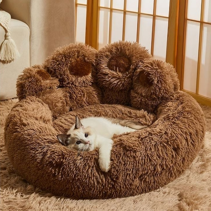 🐾อุ้งเท้าหมี ที่นอนสัตว์เลี้ยง น่ารัก ขนฟูนุ่มมาก สบาย ที่นอนแมว เตียงสุนัข เบาะสัตว์เลี้ยง - รูปที่ 2