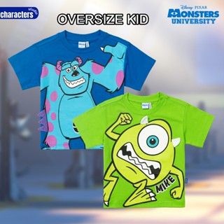 Disney เสื้อยืดเด็กผู้ชาย 3-9ขวบ มอนสเตอร์ ลายไมค์&ซัลลี่ ผ้…