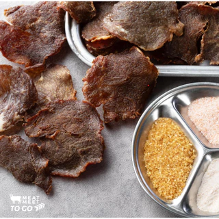 โปรคู่รวม Crispy Beef 60กรัม คู่ Beef Jerky 100กรัม ไม่มีน้ำตาล ไม่มีน้ำมัน โซเดียมต่ำ โปรตีน