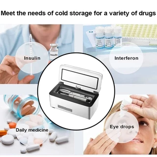 กล่องเก็บยาอินซูลินแบบพกพา 13600 mAh Insulin Cooler Box ตู้เย็นอุณหภูมิคงที่พร้อมกระเป๋า แบตเตอรี่ใช้งานได้ยาวนาน