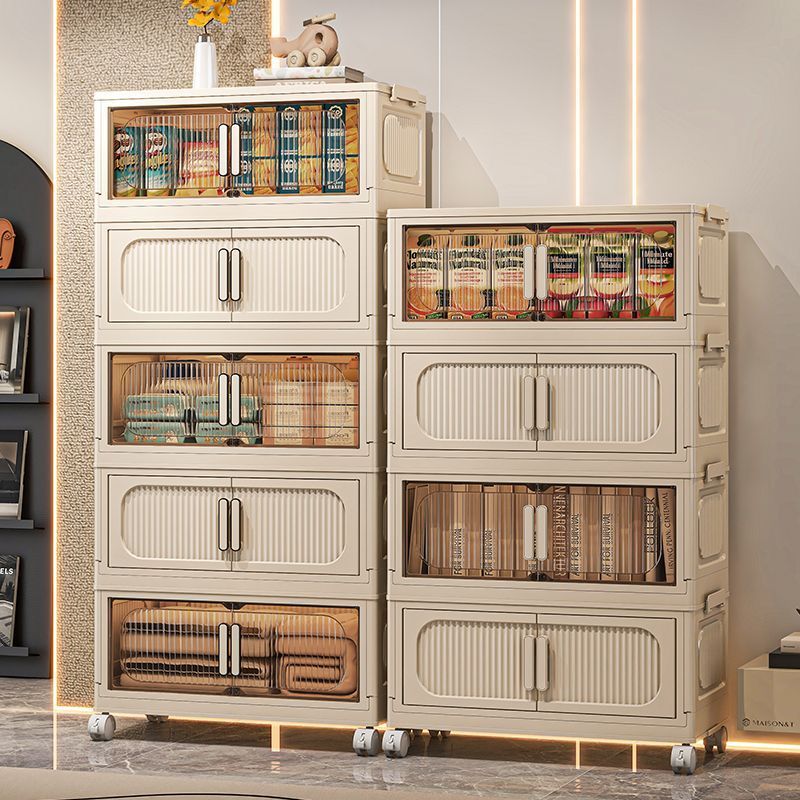 MULI ตู้เก็บของ แบบพับได้ 1-6 ชั้น PP แข็งแรง รับน้ำหนัก200KG กันน้ำ กันชื้น ดีไซน์มินิมอล