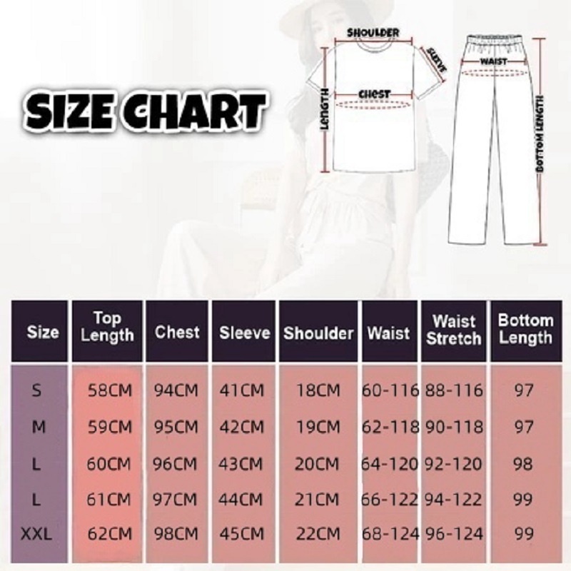 ชุดลำลองผู้หญิง เสื้อยืดแขนสั้น กางเกงขาบาน ดูผอม ใส่ได้หลายแบบ ชุดสองชิ้น ผ้านุ่มละเอียด  baggy pants - รูปที่ 6