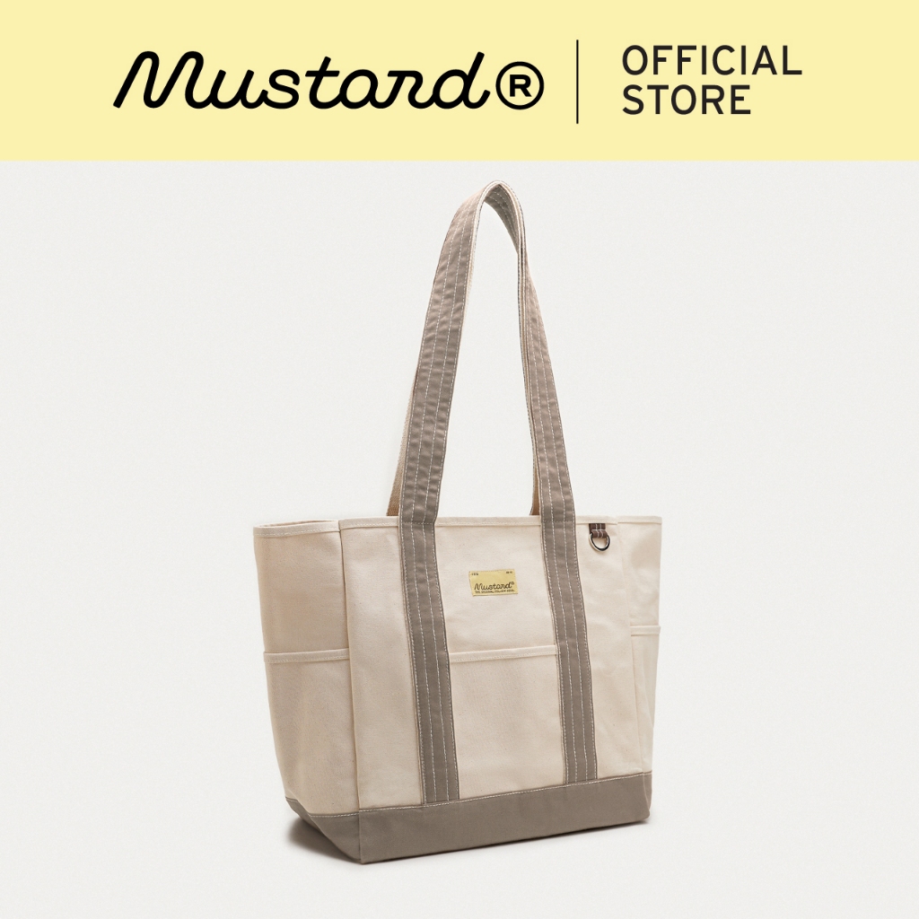 Mustard Multi Tote - Beige | กระเป๋าผ้าแคนวาส (3 ไซส์) อยู่ทรง จุของได้เยอะ