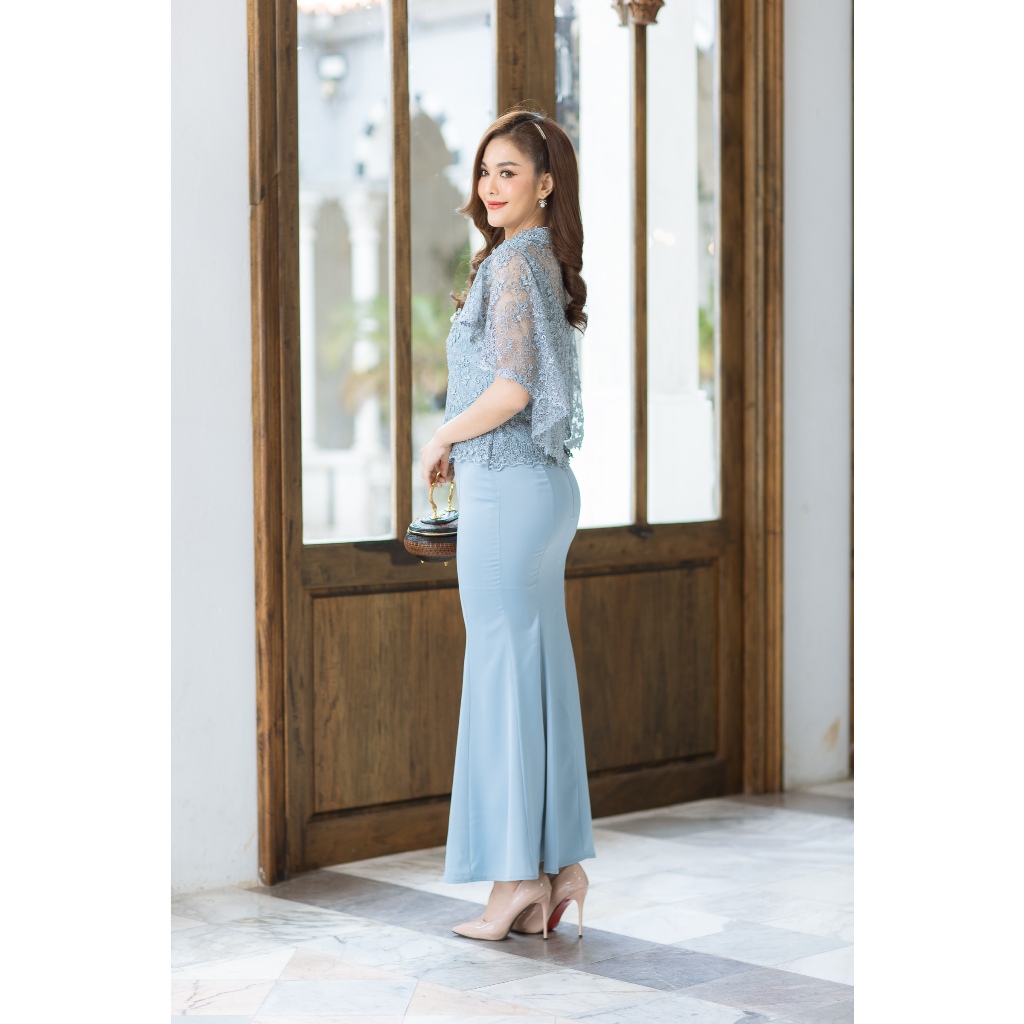 CHANIDA ชุดเซตเสื้อและกระโปรง ชุดแม่เจ้าบ่าว แม่เจ้าสาว เจ้าภาพออกงาน ทรงสวย ตรงปก ผ้าลูกไม้คุณภาพ (รหัส8313) *ราคาทั้งช - รูปที่ 6