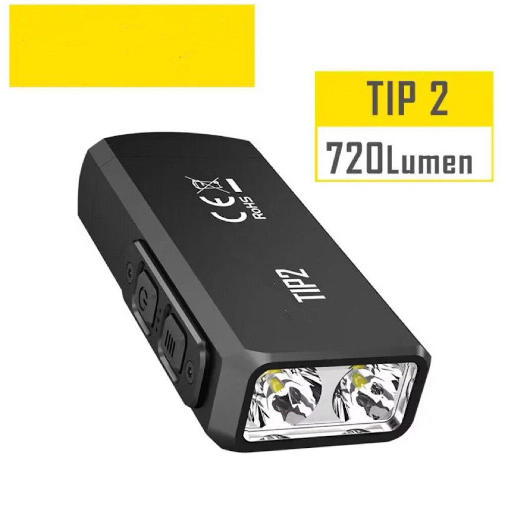 2025 TIP2 แม่เหล็ก USB ชาร์จไฟฉายพวงกุญแจ CREE XP-G3 S3 max 720 Lumen 93 เมตรแบตเตอรี่ภายใน Dural- core ไฟฉาย