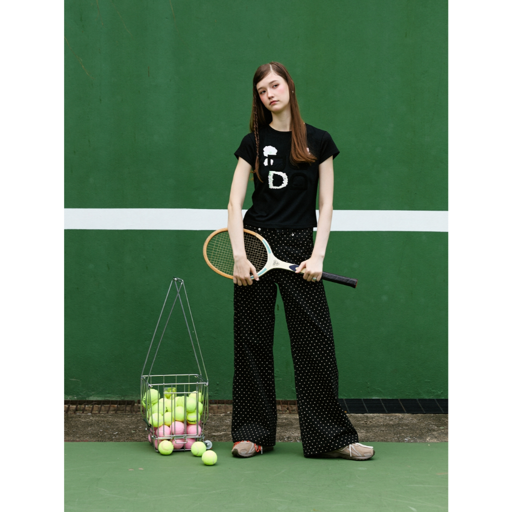 DEARDARLING Polka dot baggy pants กางเกงยีนส์ผ้าลายจุด