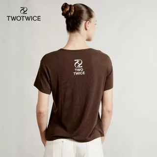 Twotwice - Ultra Soft Tee Brown tone ใส่ได้สองด้าน เส้นใยธรรมชาติ 96% นุ่มสบาย ได้รับการรับรองความปลอดภัย อ่อนโยนต่อผิว