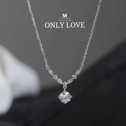 MEET💕สร้อยคอเงินแท้ Only Love สร้อยเงิน สร้อยคอเงิน Silver925 สร้อยคอแฟชั่น สร้อยคอเพชร