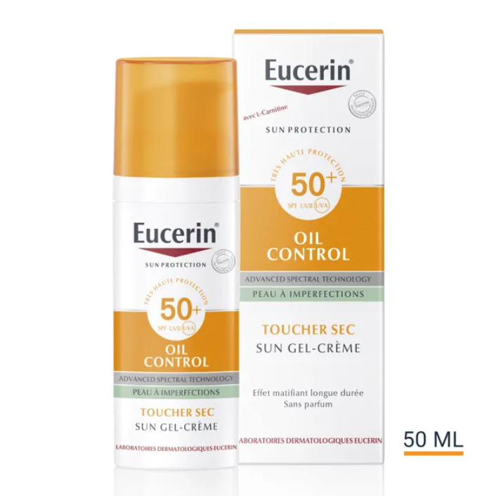 Eucerin Sun Protection Oil Control spf 50+ 50 ml ยูเซอริน กันแดดสำหรับผิวมัน ผิวเป็นสิว แพ้ง่าย ฝ้าแ