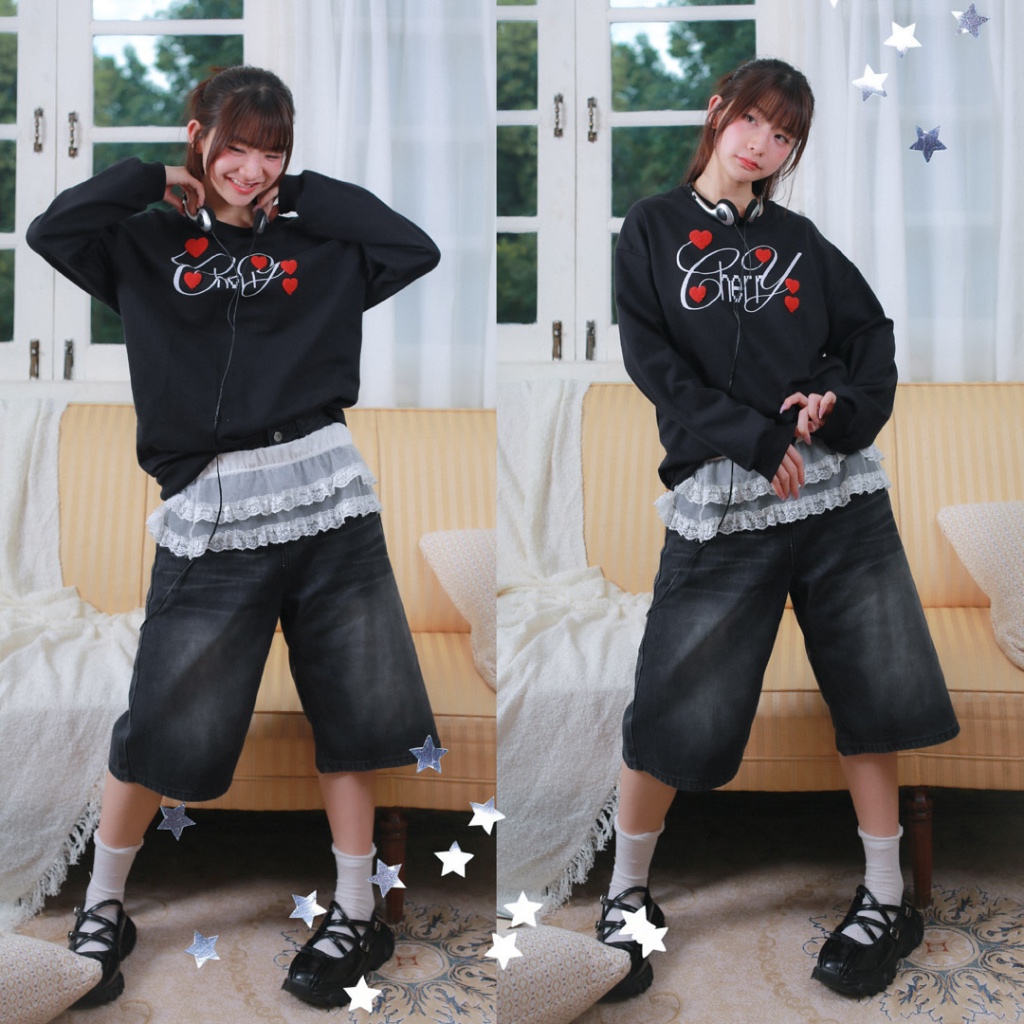 kome.offi เสื้อสเวตเตอร์ รุ่น kumi cherry sweater ราคา ถูกที่สุด ดีลบีเคเค แกลเลอรีภาพที่ 4