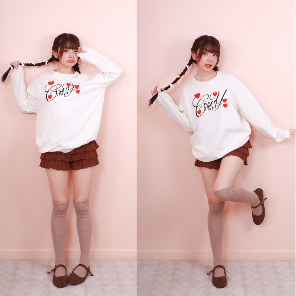 kome.offi เสื้อสเวตเตอร์ รุ่น kumi cherry sweater ราคา ถูกที่สุด ดีลบีเคเค แกลเลอรีภาพที่ 9