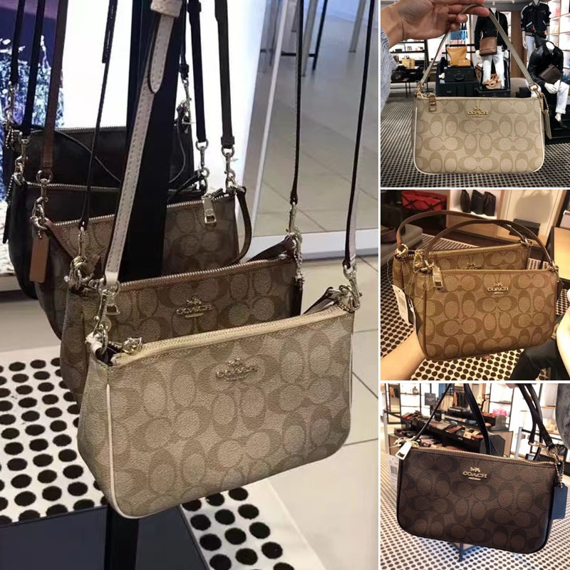 พร้อมส่ง🔥 Outlet ปลอดภาษี กระเป๋าสะพายผู้หญิง COACH Blocked Signature Canvas F36674 กระเป๋าถือ