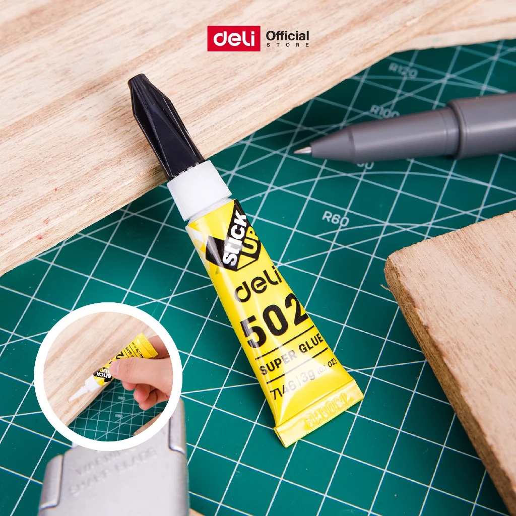 Deli กาวน้ำ ขนาด 3 กรัม ติดแน่น แห้งไว พกพาได้ Super Glue จำหน่าย 1 ชิ้น