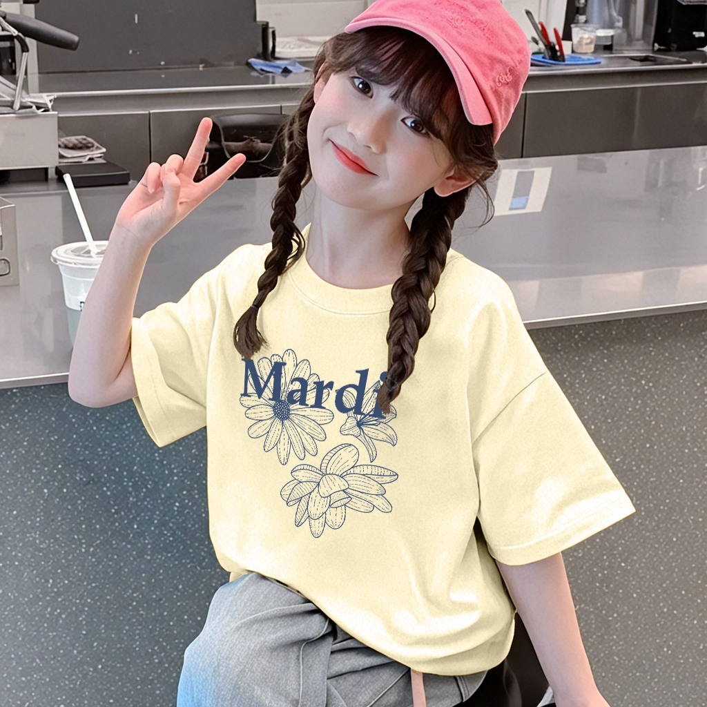 TinyJoy เสื้อเด็ก เด็กผู้หญิง/boy เสื้อยืด cotton oversize 'MARDI' คอกลม โคตรนุ่ม tops unisex แฟชั่นเกาหลี