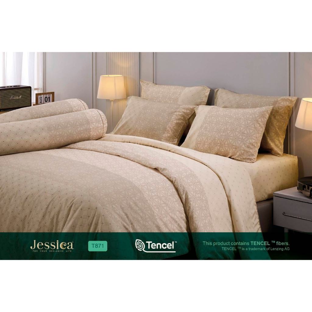 [New] T871 Jessica Tencel ทอ 500 เส้น ชุดผ้าปูที่นอน 6 ฟุต รวมผ้าห่ม ยี่ห้อ เจสสิก้า รุ่น Tencel