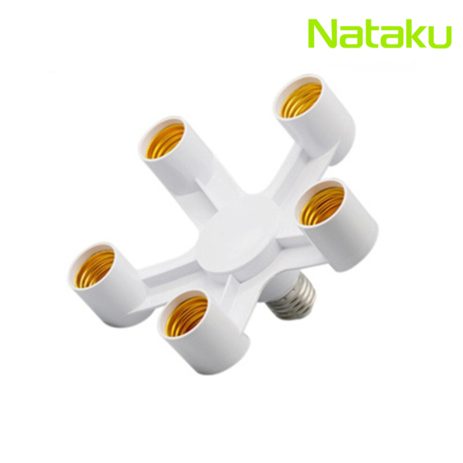 1แถม1 Nataku ขั้วแยกแบบเกลียว 5ทาง ขั้วห้อยเกลียว E27 ขั้วแยก 5in1 ขั้วเกลียวต่อขยาย ขั้วหลอดไฟ สำหรับต่อหลอดไฟหลายหัว