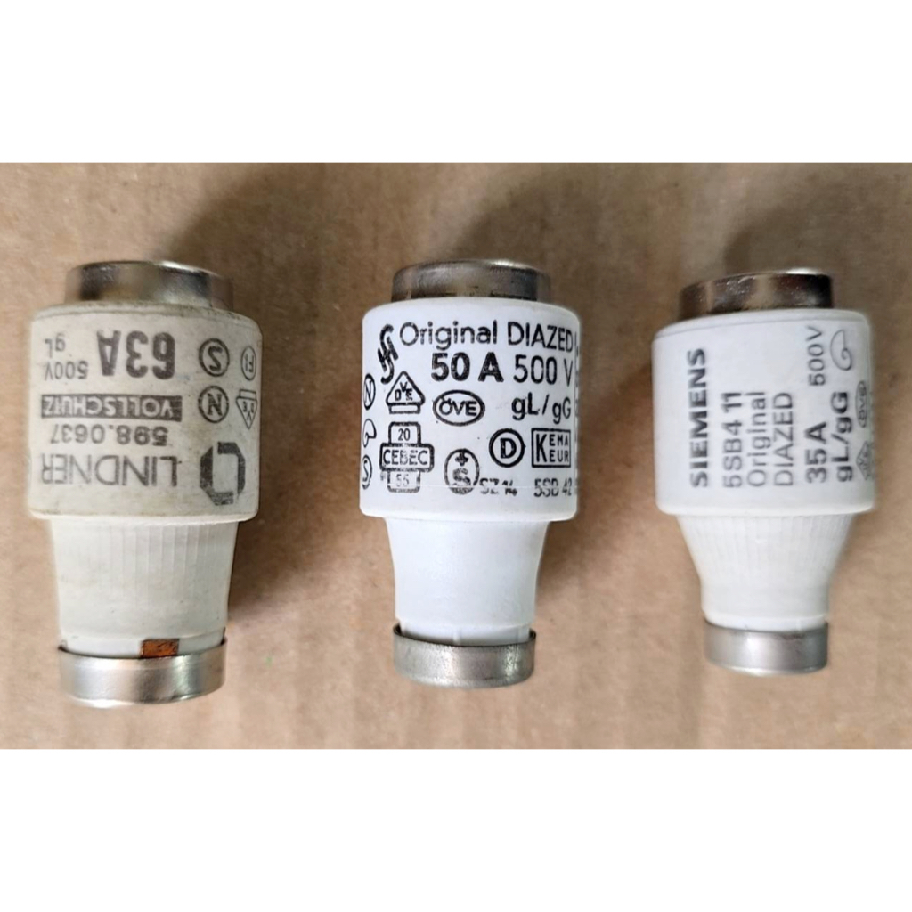 ฟิวส์ขวด ฟิวส์เซรามิก SIEMENS, LINDNER, STENDAL, DIAZED ขนาดใหญ่ รุ่น 5SB4  ขนาด 500V  35A,50A,63A