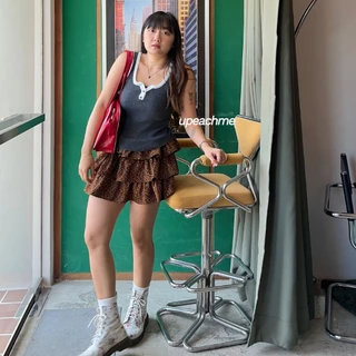 *มีส่งด่วน* upeachme(B15) RON Tank [อก26-48"] เสื้อกล้ามผ้าร่องสีพื้นขนาดใหญ่ เสื้อแขนกุดแต่งกระดุมหน้า กล้ามไหมพรมยืด