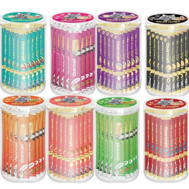 (แบบกระปุก 36 ซอง) Cherman ขนมแมวเลีย สำหรับแมว 2 เดือนขึ้นไป ขนาด 12 กรัม*โปรดอ่านรายละเอียดก่อนสั่งซื้อ