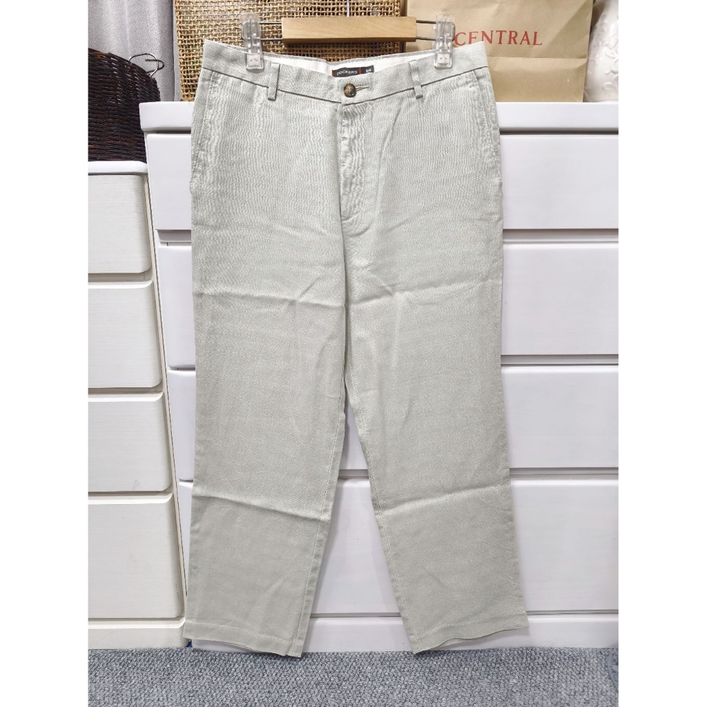 Dockers' D2 กางเกงขายาวผ้าลินิน ผู้ชาย ไซส์ 31*30