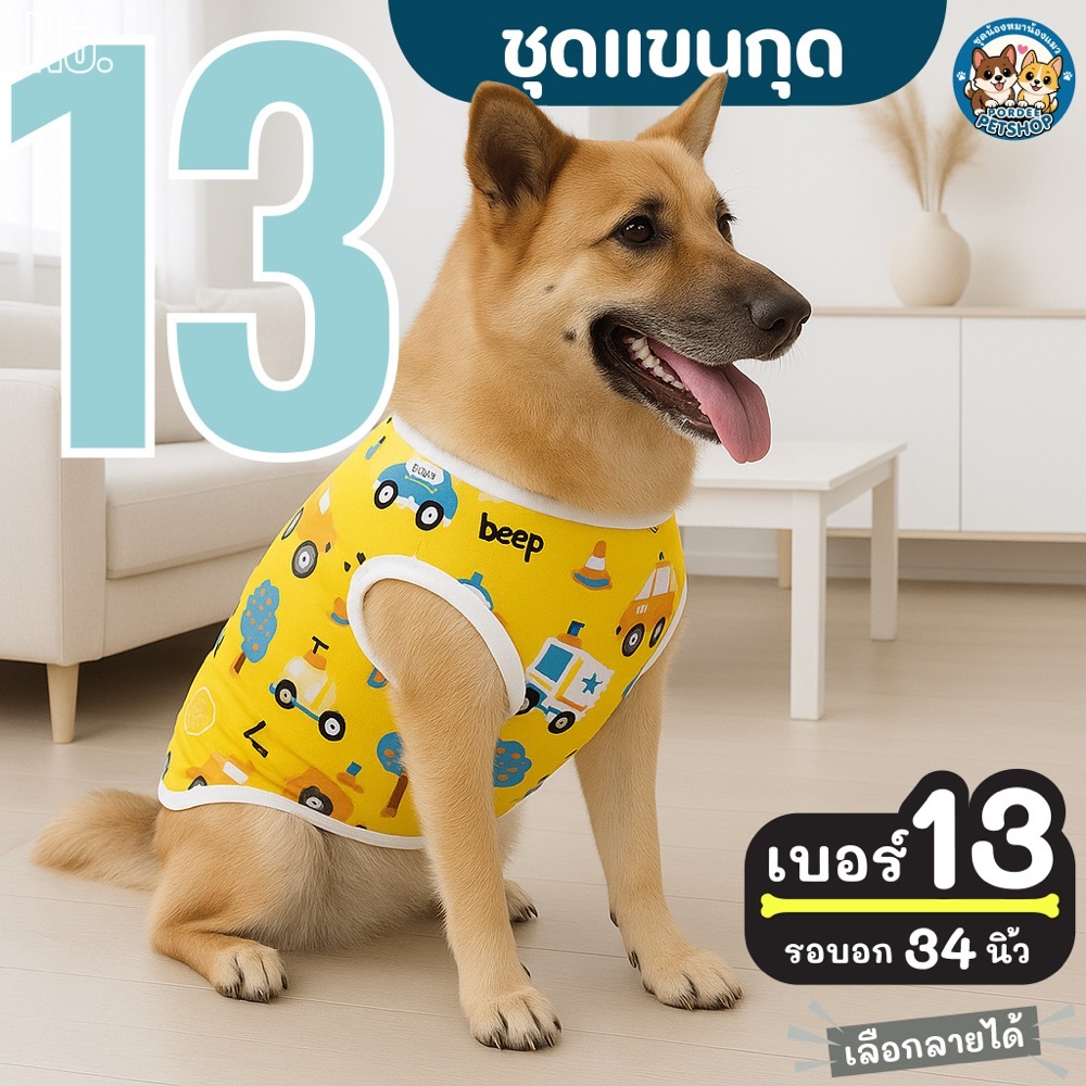 เบอร์ 13 เสื้อน้องหมา รอบอก 34 นิ้ว