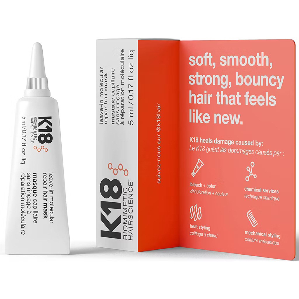 ผลิต 12/23 ♥️ K18 Biomimetic Hair Science Leave In Molecular Repair Hair Mask 5ml ฉลากไทย
