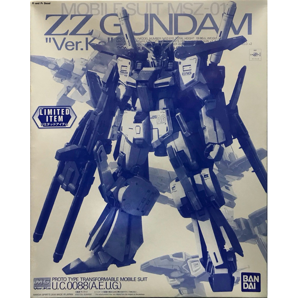 Mg 1/100 ZZ Gundam Var Ka Clear Color