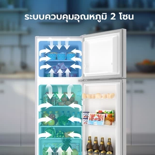 CHiQ ตู้เย็นสองประตู ความจุ 138 ลิตร สีเทา ระบบทำความเย็นโดยตรง รุ่น CTM138LS จัดส่งฟรีและรับประกัน 3 ปี
