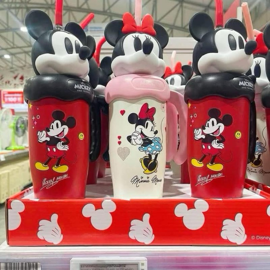 แก้วเก็บอุณหภูมิสแตนเลส 304 Mickey&Minnieงานแท้(ไม่มีกล่อง)