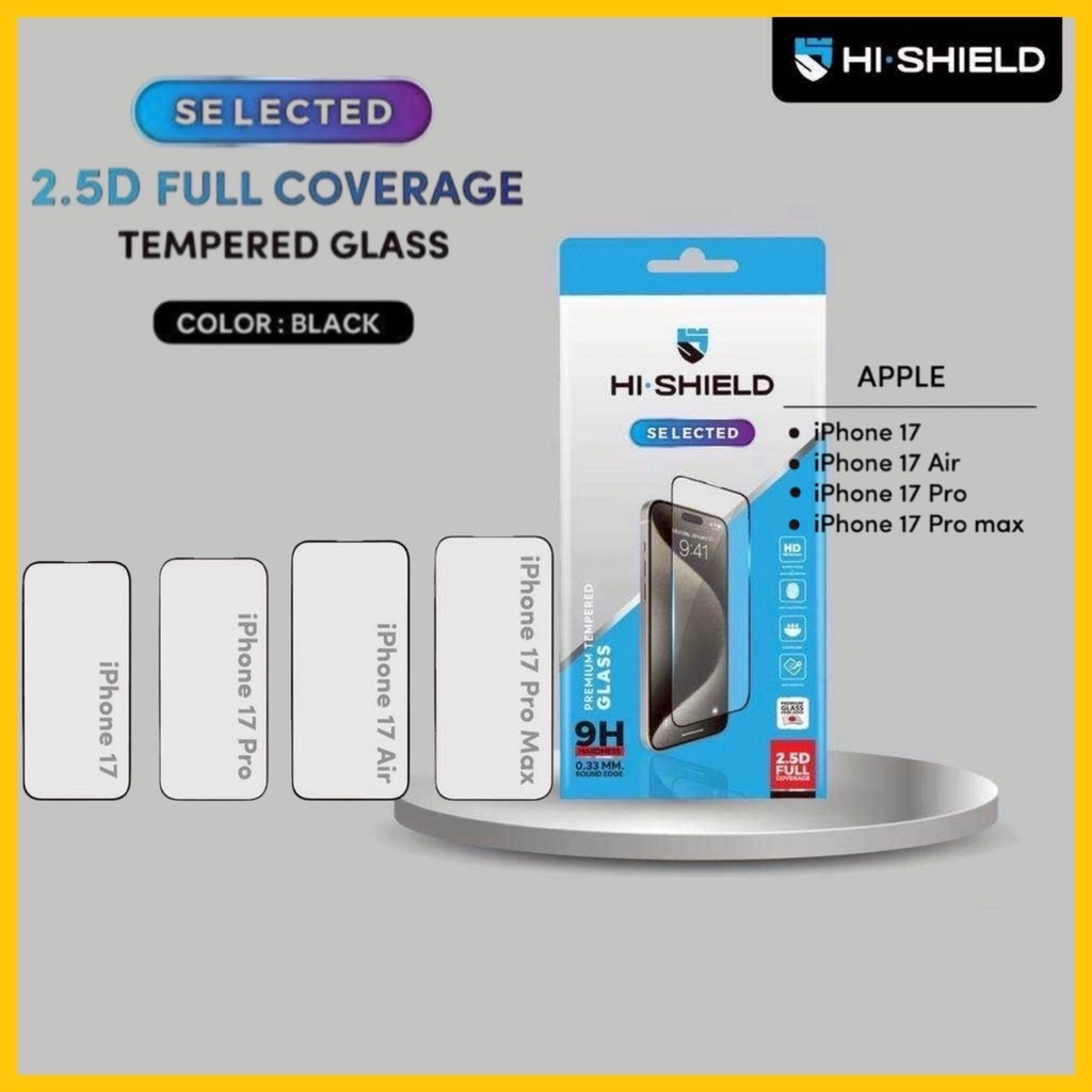 ฟิล์มกระจก iPhone Full Coverage 2.5D[ฟิล์ม iPhone17 , iPhone17Pro, iPhone17Air , iPhone17Promax]