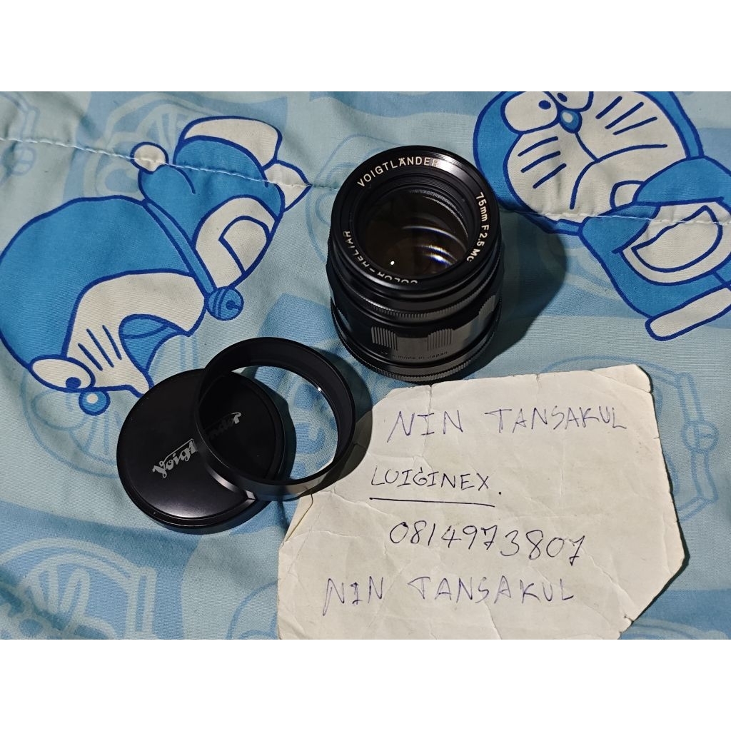 ขายเลนส์ Voigtlander Color-Heliar 75mm f2.5 MC เม้าท์ LTM M39 มีแค่ตัวเลนส์ Hood ฝาปิดหน้าหลัง ขาย 1