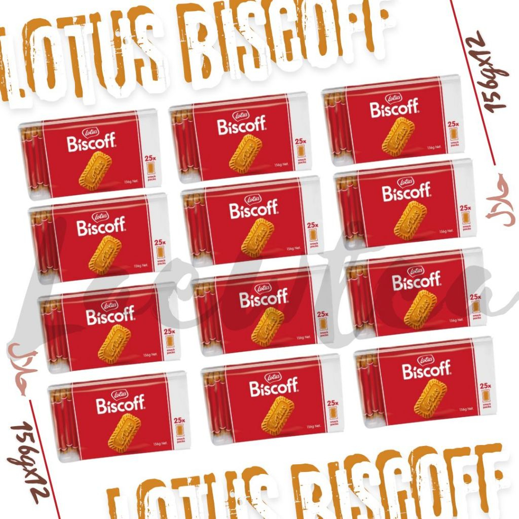 (ขายยกลัง) Lotus Biscoff Original Caramelised Biscuits 156g 1ลังมี 12 ห่อ สินค้าจากเบลเยียม สินค้ามี