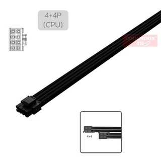 Braided Extension Cable สายถัก 24P 4+4P 6+2P ยาว30cm Motherboard CPU VGA