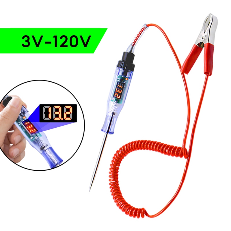 3V-120V เครื่องทดสอบวงจรแรงดันไฟฟ้า แสดงผล LED เครื่องมือวิเคราะห์รถยนต์ ซ่อมรถยนต์