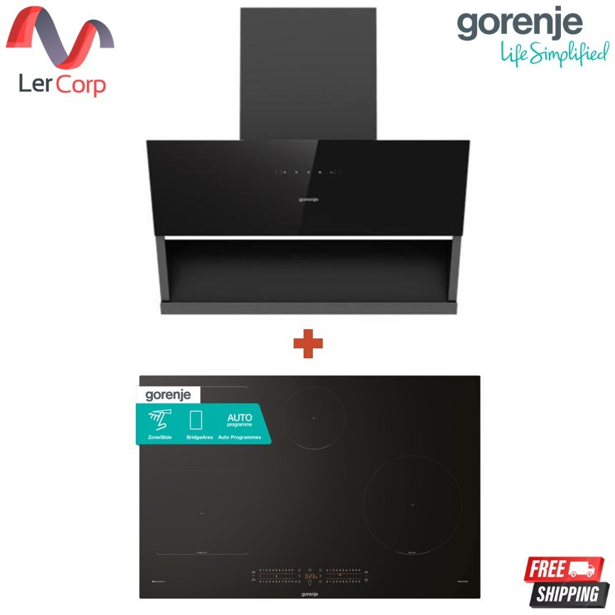 (Gorenje) เครื่องดูดควัน รุ่น PWHI94BG-TH + เตาแม่เหล็กไฟฟ้า ขนาด 80 ซม. รุ่น GI8432BSCWF