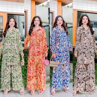 ส่งฟรีมีโค๊ดลดราคา ชุดเซ็ตเสื้อเชิ้ตฮาวาย+กางเกงขายาว ชุดผู้…