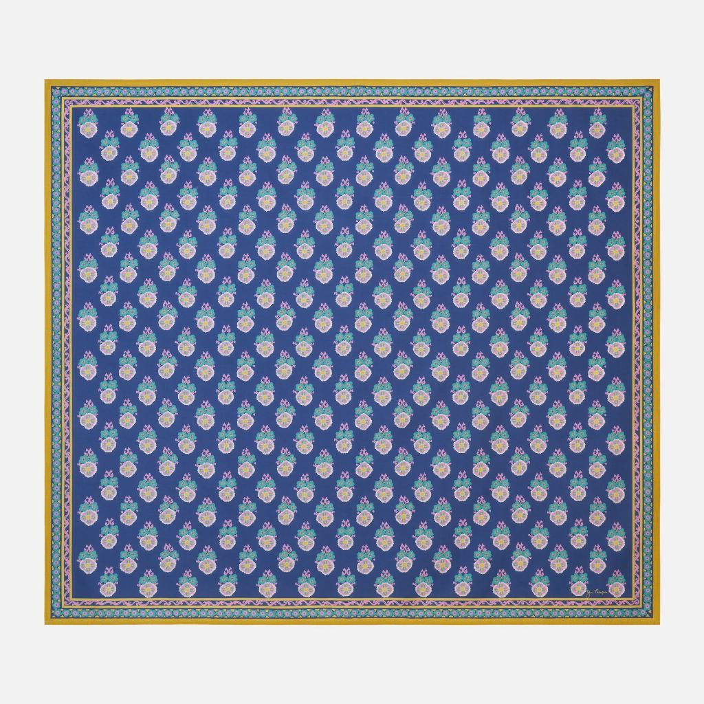 Indian Block Cotton Pareo - Blue