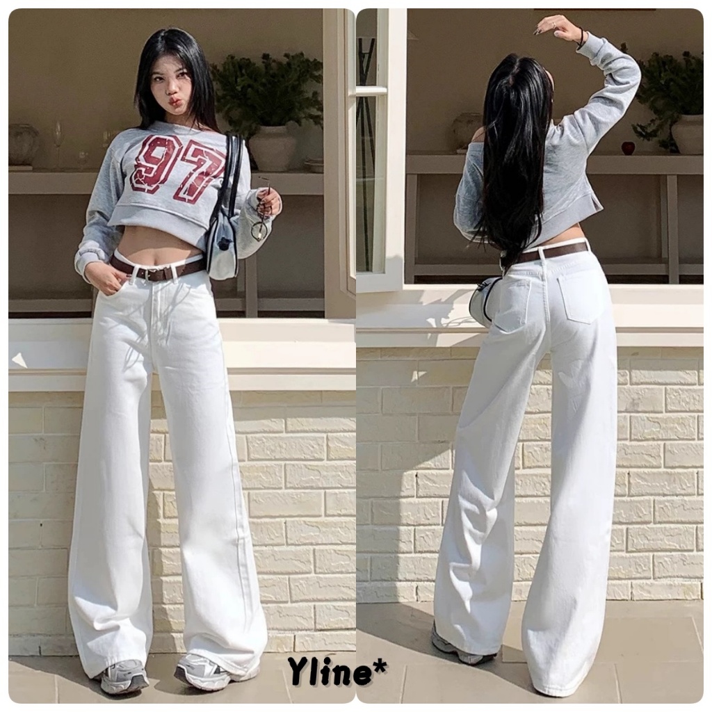 กางเกงผู้หญิง 👖 สีขาว 💕 กางเกงยีนส์ 💥 เนื้อผ้าคุณภาพดี ระบายอากาศดี สวมใส่สบาย ✨ พร้อมส่งจากกรุงเทพฯ ถึงภายใน 3-5 วัน