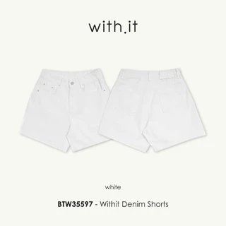 Withit denim shorts กางเกงยีนส์ขาสั้นเอวสูง - BTW35597