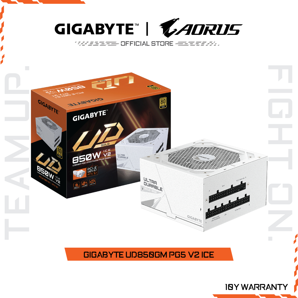 GIGABYTE UD850GM PG5 V2 ICE 80+ GOLD POWER SUPPLY MODULAR (GP-UD850GM PG5 ICE)