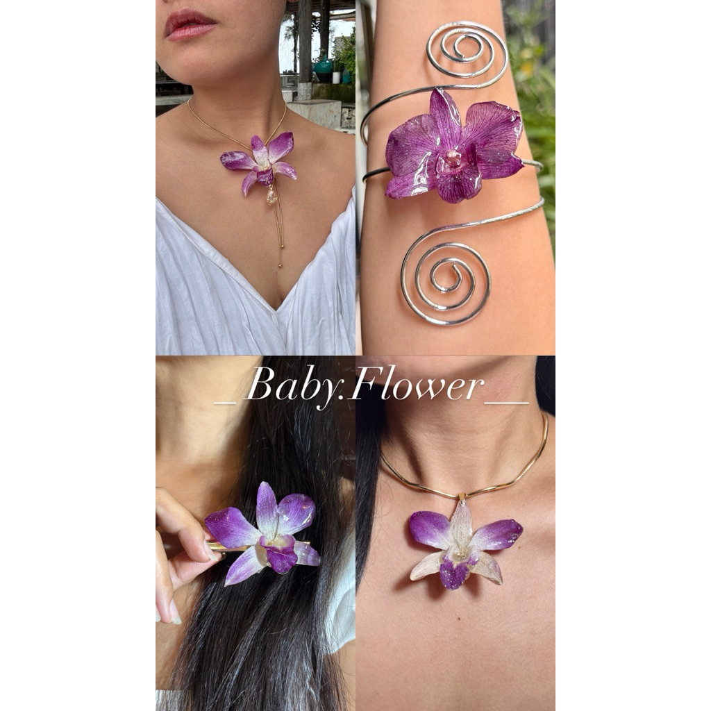 สร้อยดอกกล้วยไม้  โทนม่วง🦄 มีพร้อมส่ง มีส่งฟรี ส่งทุกวัน เป็นงาน Handmade ❗️มีส่งทันทีค่ะ❗️มีราคาส่งสอบถามได้ค่ะ