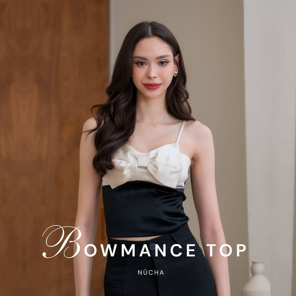 NÜCHA STUDIO - Soft Bowmance Top เสื้อครอปมีฟองน้ำ ดีเทลโบว์