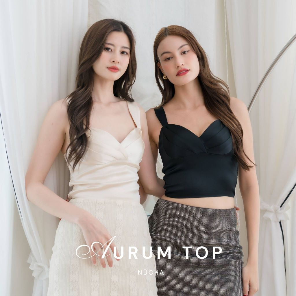 NÜCHA STUDIO - Aurum Top เสื้อครอปมีฟองน้ำ ลุคลูกคุณหนู