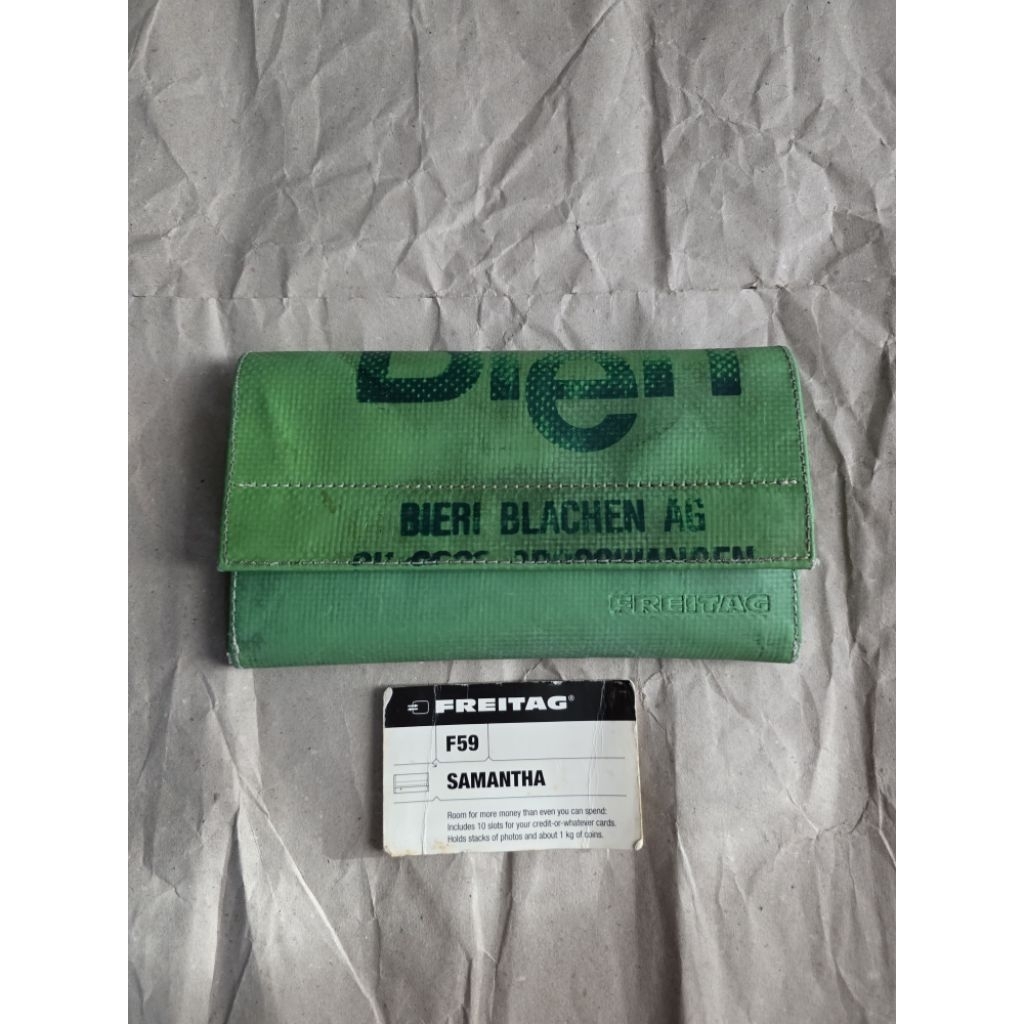 Freitag F59 Samantha Rare Bieri Logo กระเป๋าสตางค์ใบยาวของสะสม การ์ดครบ สภาพสวย