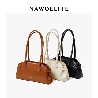 NAWOELITE Baguette Bag คลาสสิกสำหรับผู้หญิง Shoulder Bag/กระเป๋าสะพายไหล่ผู้หญิง PU/กระเป๋าแฟชั่น