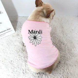 🇹🇭พร้อมส่ง🇹🇭 MARDĪ เสื้อหมา เสื้อแมว โทนสีพาสเทล แขนกุด เนื้อผ้าคอตตอน100% สกรีนลายน่ารัก