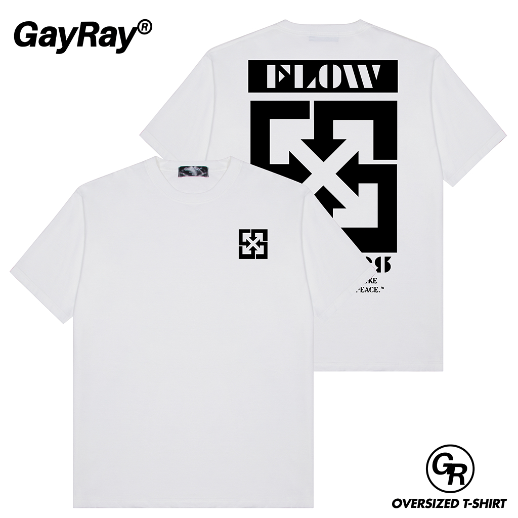 GayRay ⎰Flow.⎱  เสื้อยืดโอเวอร์ไซส์ Cotton 100% นุ่่ม ใส่สบาย